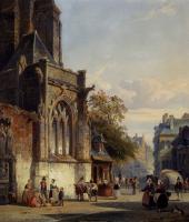 Springer, Cornelis - Town Square Before A Church A Capriccio